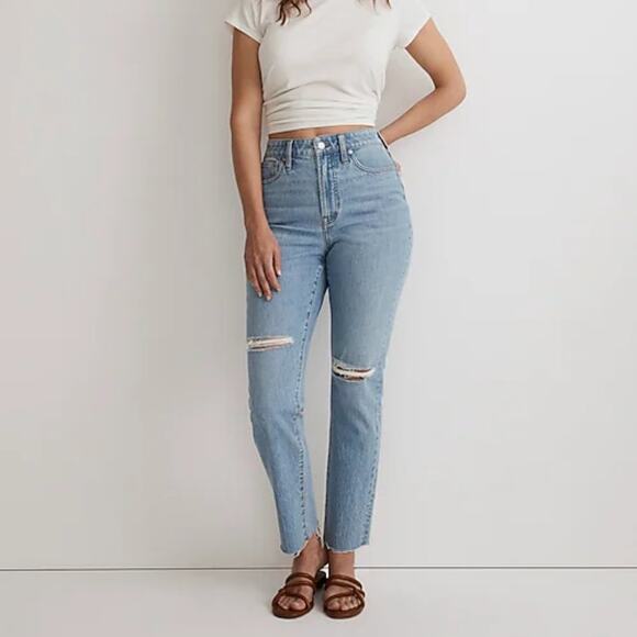 Madewell The Curvy Perfect Vintage Jean Bradwell Wash Ripped Edition - Picture 1 of 10